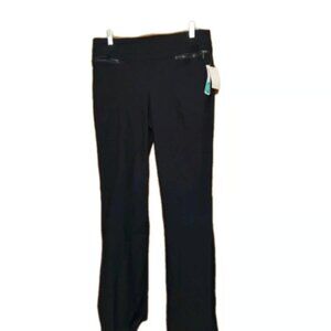 Violets And Roses Ruthy Navy Bootcut Solid Zipper Pant Women's 12